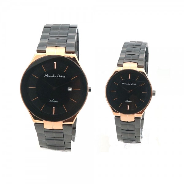 Alexandre Christie AC 8573 Rosegold Black Couple